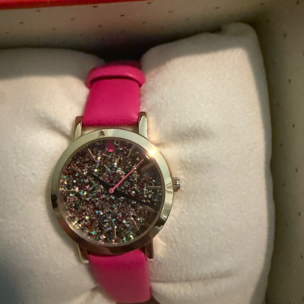 Kate Spade Mini Metro Pink Confetti Glitter Women's Watch